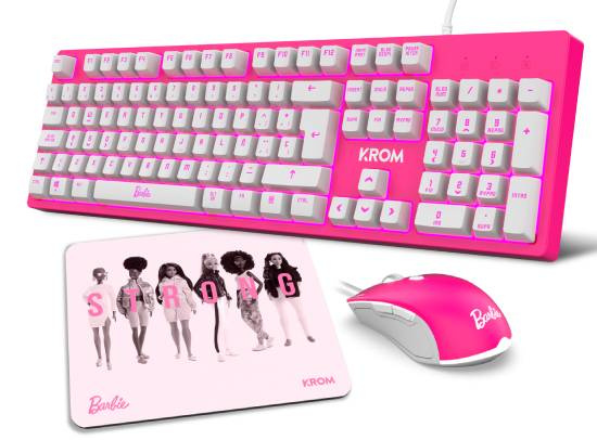 Teclados - Producto oficial Barbie™ / teclado, ratón y alfombrilla - Krom - Pack Kandy