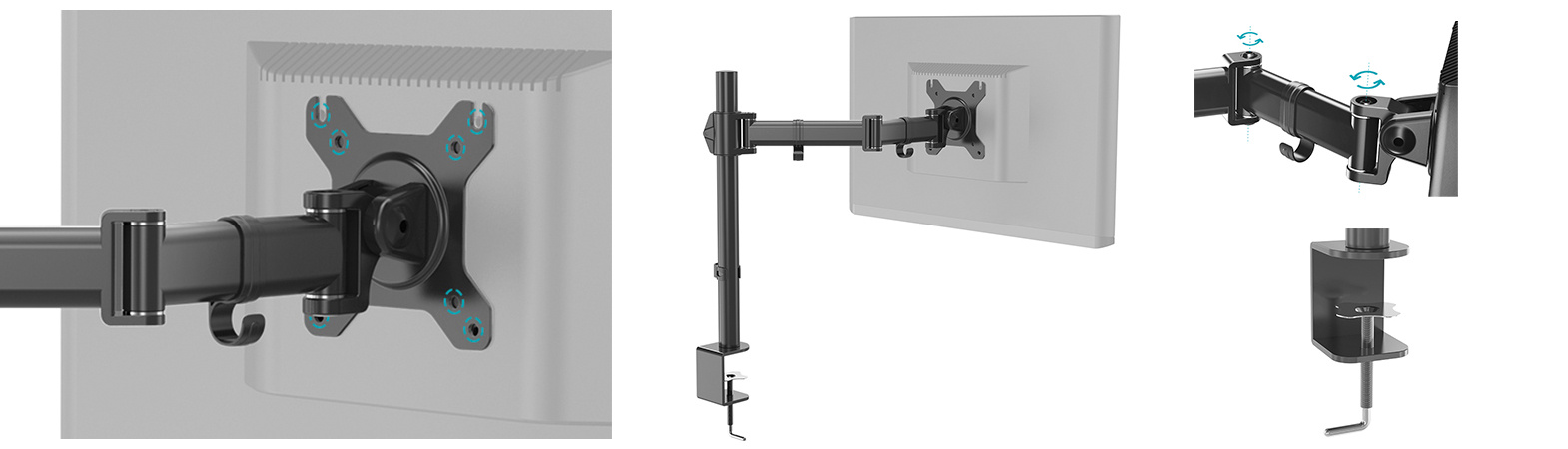 Soporte monitor - Soporte monitor / VESA 100 x 100 - Nox - Lite single Stand 13"-27''