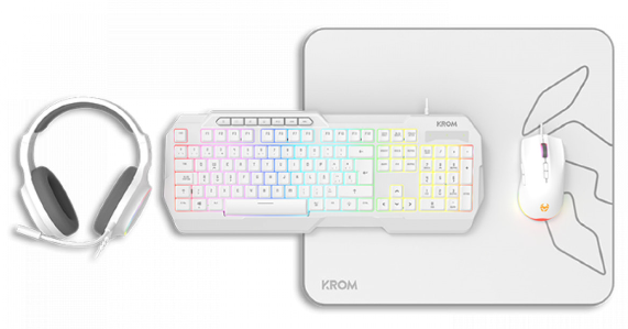 Teclados - PACK 4 en 1 - Krom - KENTA RGB White