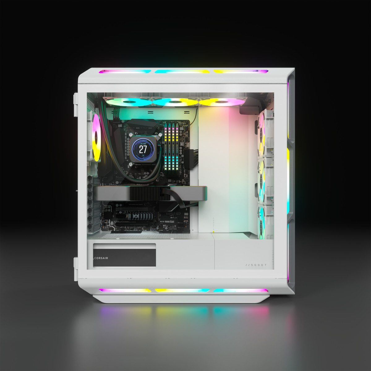 Semitorre ATX Corsair iCUE 5000T RGB White - Versus Gamers