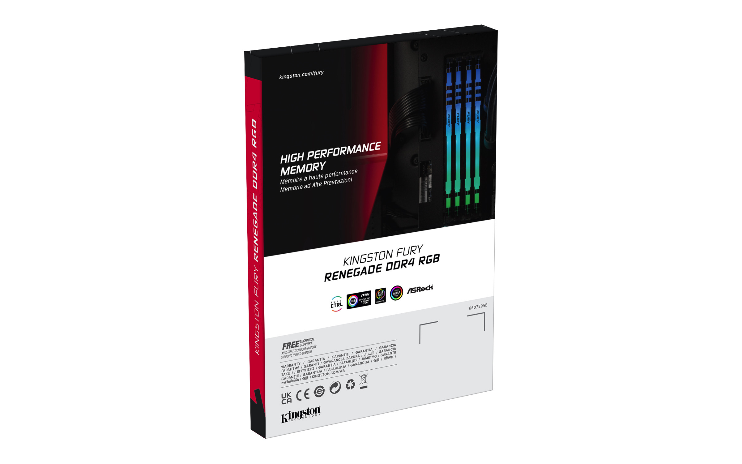 M dulo De Memoria Kingston Technology Fury Renegade RGB DDR4 16GB 