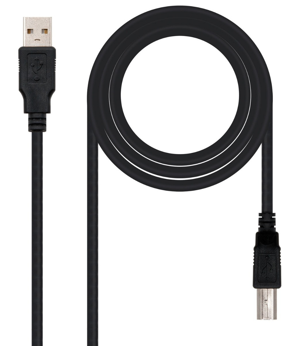 Cable USB 2.0 impresora, tipo A/Macho-B/Macho negro, 1.0 m Nanocable -  Versus Gamers