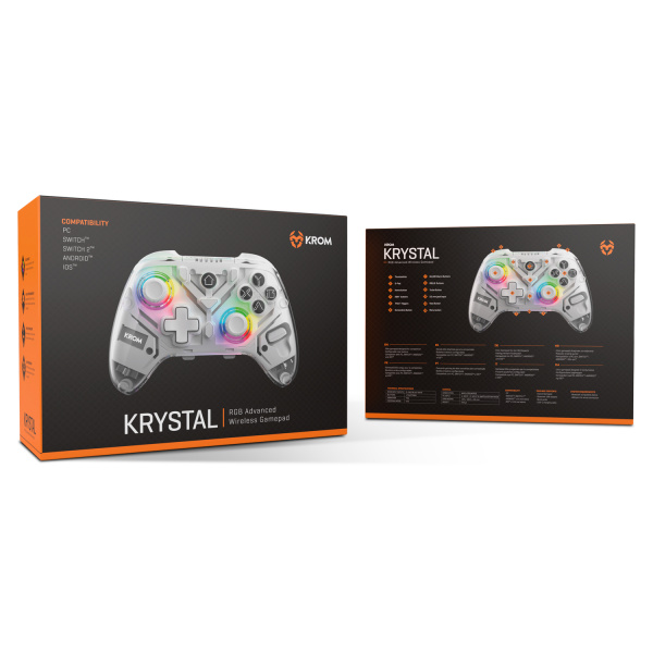 Gamepads - Krom - Gamepad gaming KROM Krystal RGB Wireless - 9