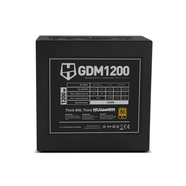 Fuentes - ATX 3.1 80+GOLD - Nox - HUMMER GDM 1200W - 5