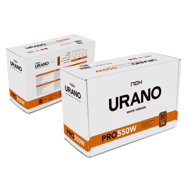 Fuentes - 80 PLUS Bronze - Nox - Urano PRO 550W Bronze Blanco - 10