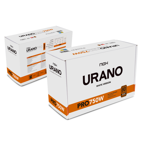 Fuentes - 80 PLUS Bronze - Nox - Urano PRO 750W Bronze Blanco - 10