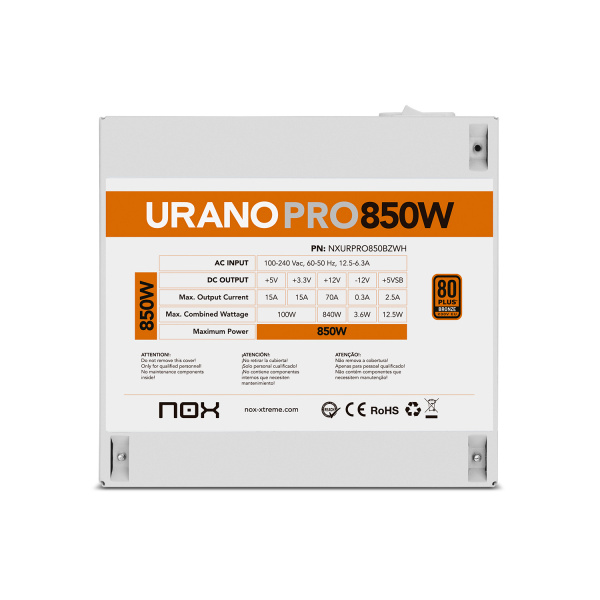 Fuentes - 80 PLUS Bronze - Nox - Urano PRO 850W Bronze Blanco - 4