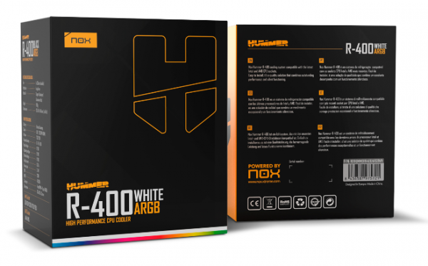 Cooler CPU NOX Hummer R-400 ARGB Blanca