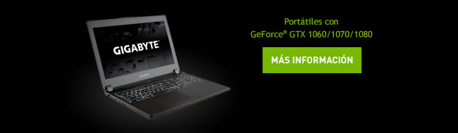 Portátiles Nvidia GeForce GTX 1060/1070/1080